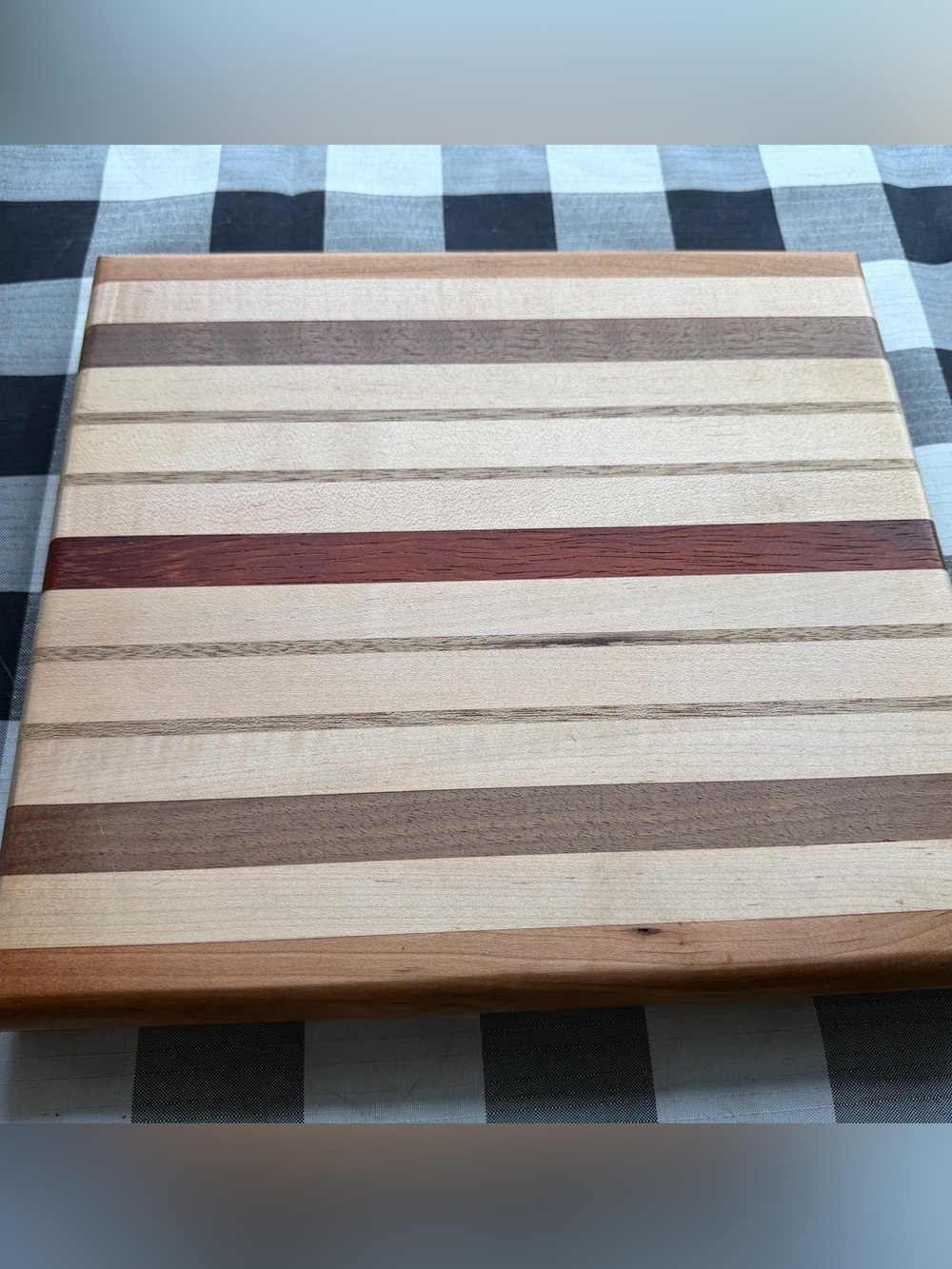 Striped Wood End Grain Cutting Bread Board